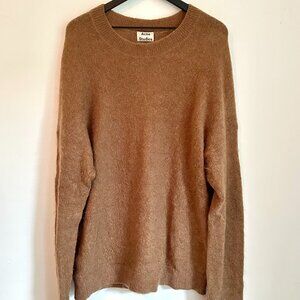 Acne Studios Mohair Blend Camel Crewneck Sweater